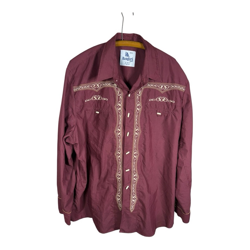 Red Western‎ Shirt  with Embroidery